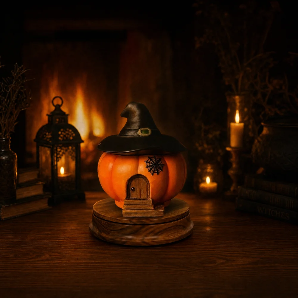 Pumpkin witch hat candle by Emma's Lab