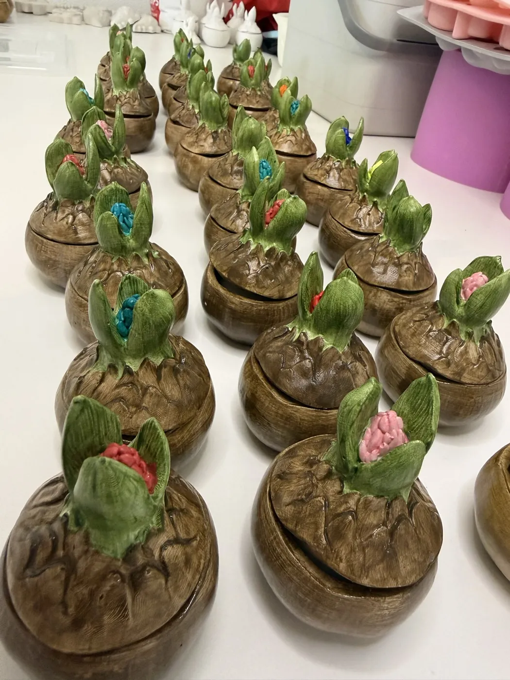35 handgemachte Hyazinthen-Kerzen als Gastgeschenke